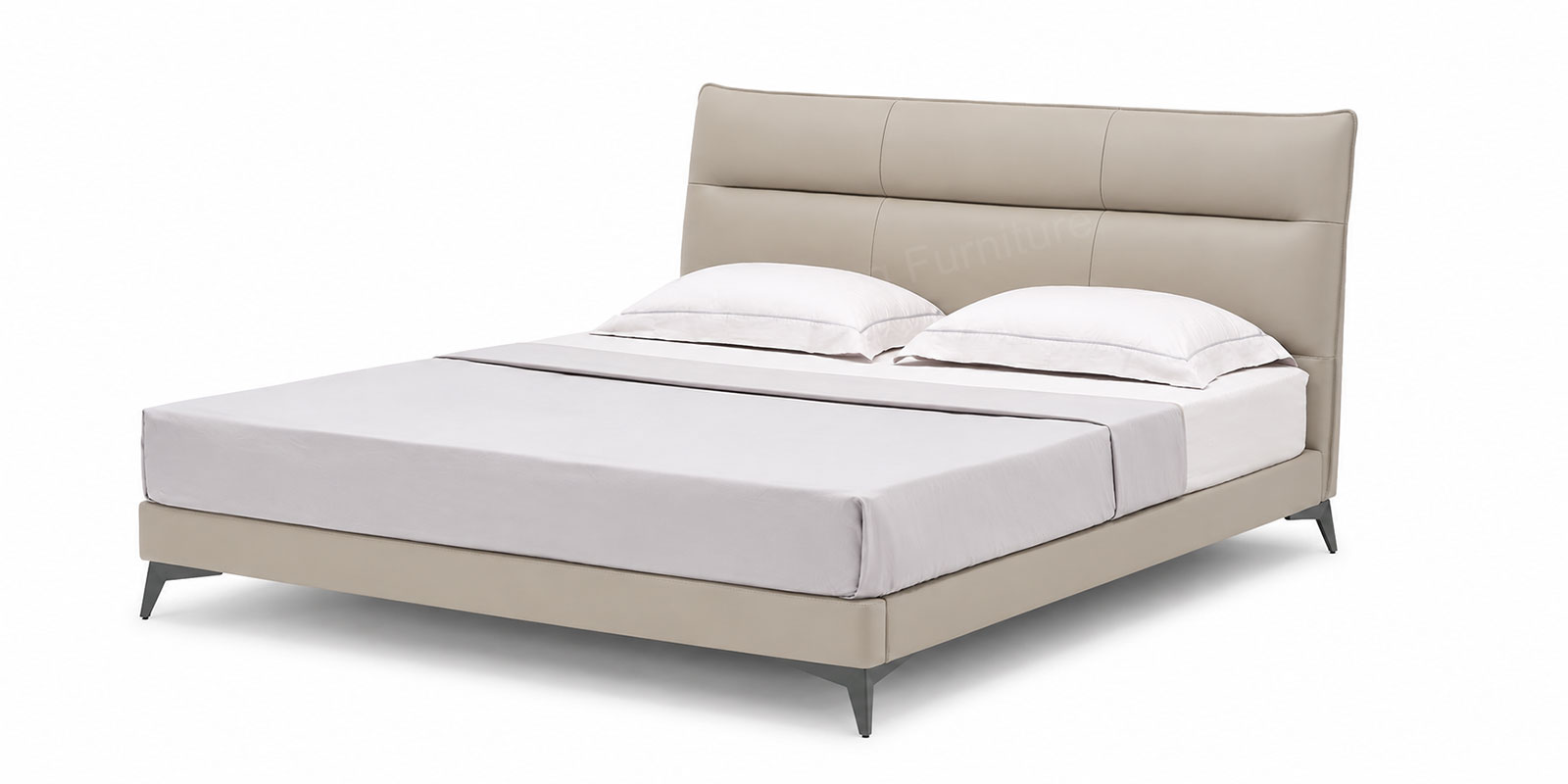 BED003 Hotel Style Leather Bed Frame with Rectangular Panel Headboard