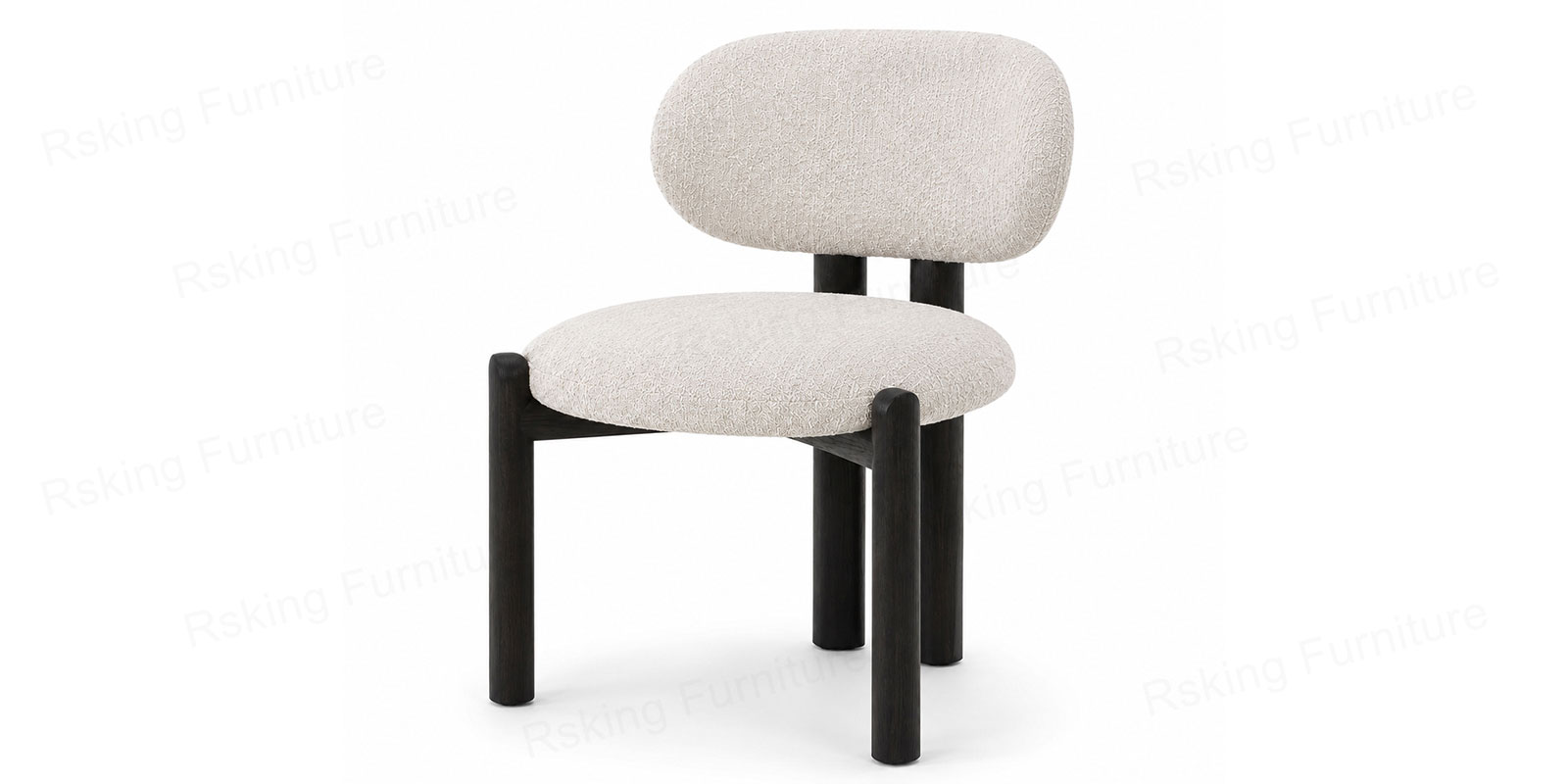 Y573 Bouclé Wood Frame Dining Chair | RSKING