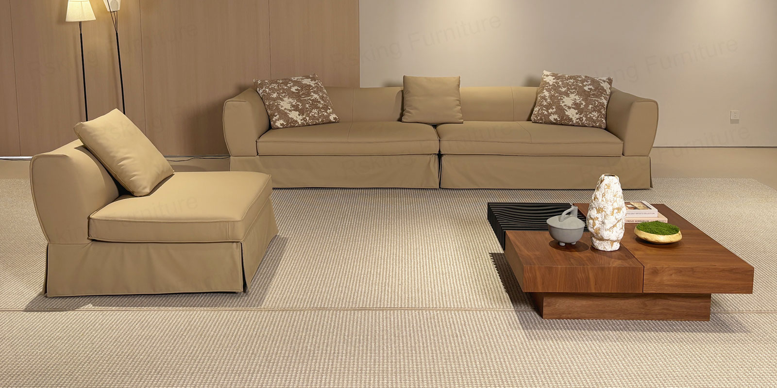 Rsking RSK2606 sofa and separate armless seat displayed in a living room setting